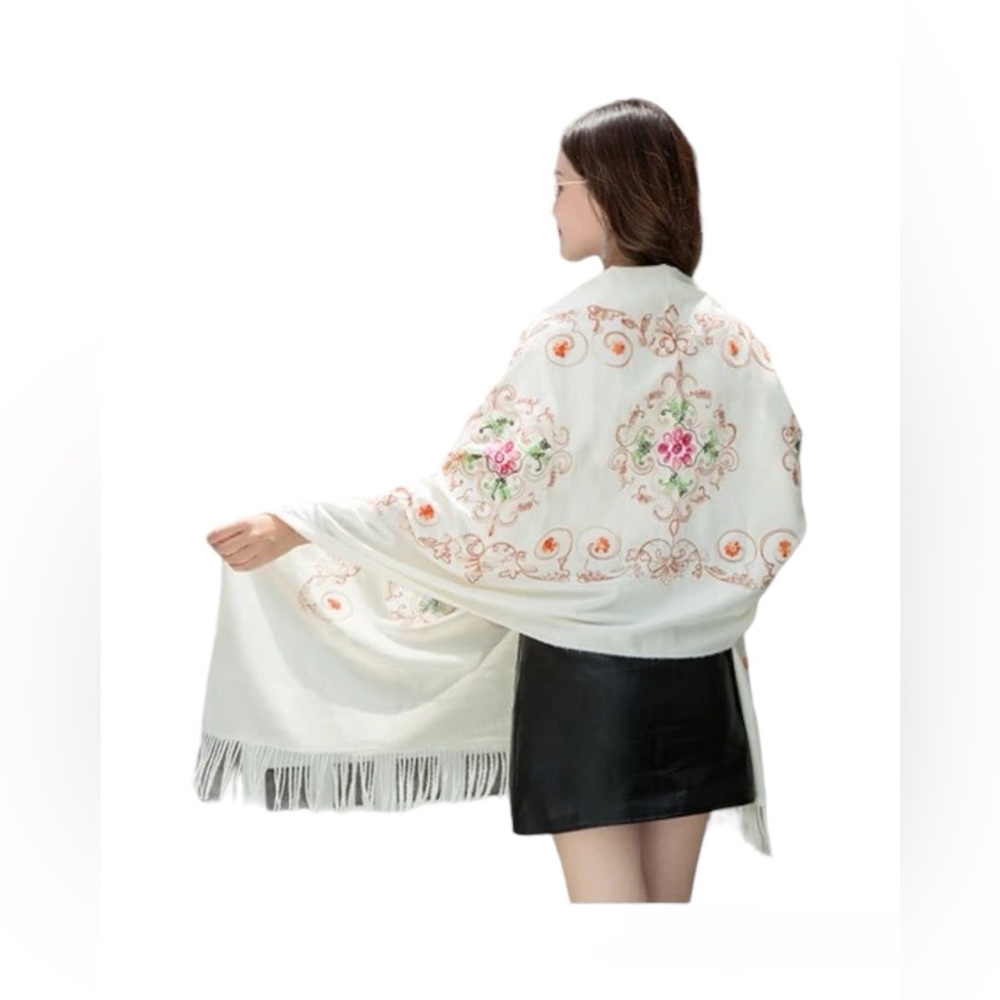 New Embroidered Shawl Soft Pashmina Gorgeous